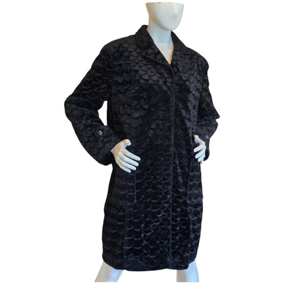 Vintage Y2K MIX IT Long Black Coat sz XL - Picture 4 of 9